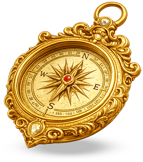 Imagem de uma bússola do site Descubra o seu caráter